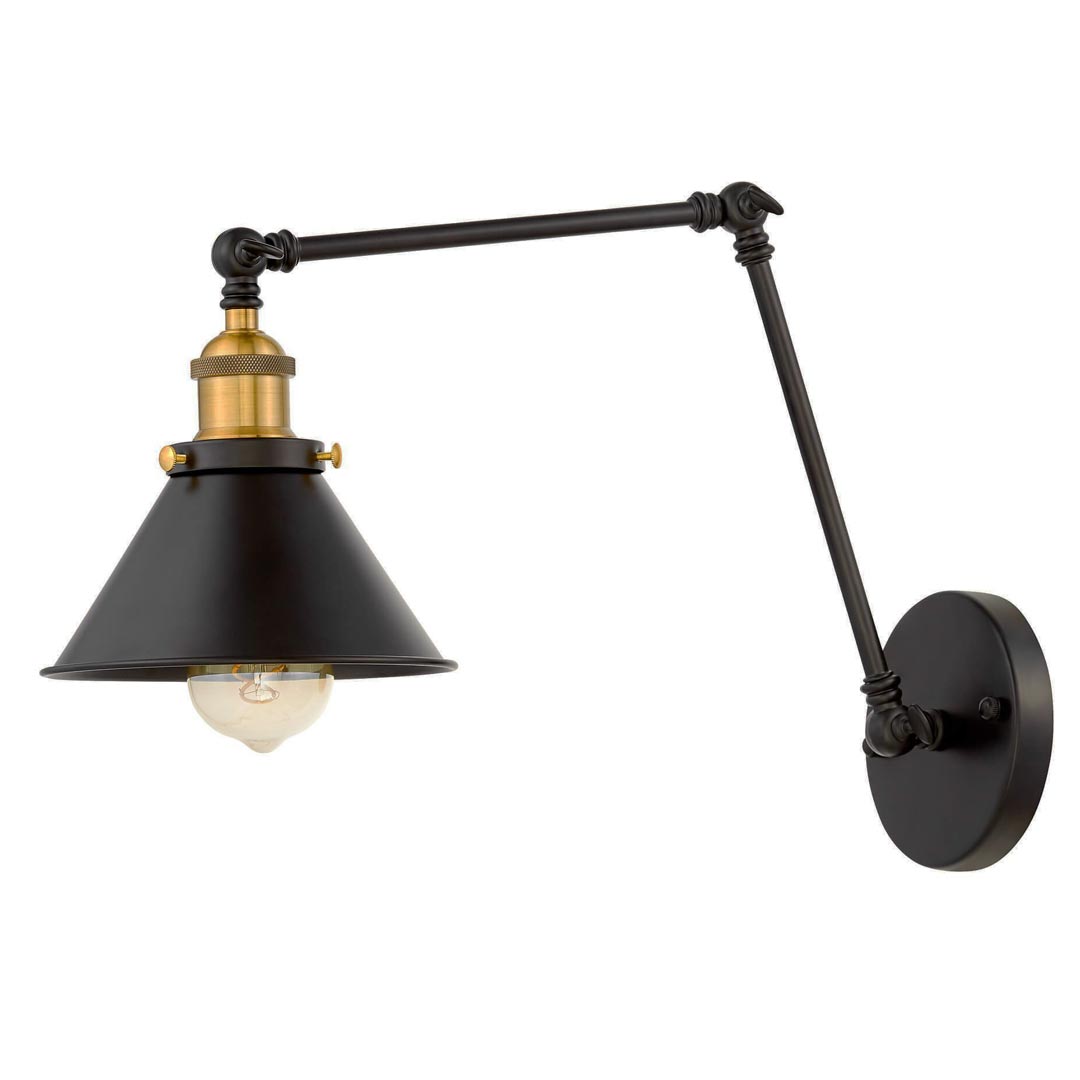 Nastaviteľné loftové nástenné svietidlo, GUBI W2, čierne tienidlo, nástenná lampa na čítanie v industriálnom štýle - Lumina Deco obrázok 1