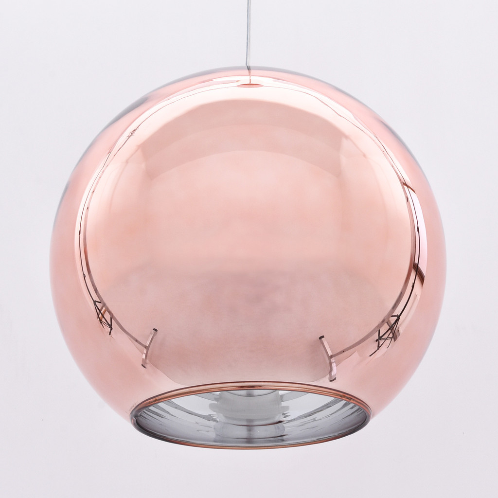 Moderné polguľové sklenené závesné svietidlo LOBOS farby ružového zlata - Lumina Deco obrázok 4