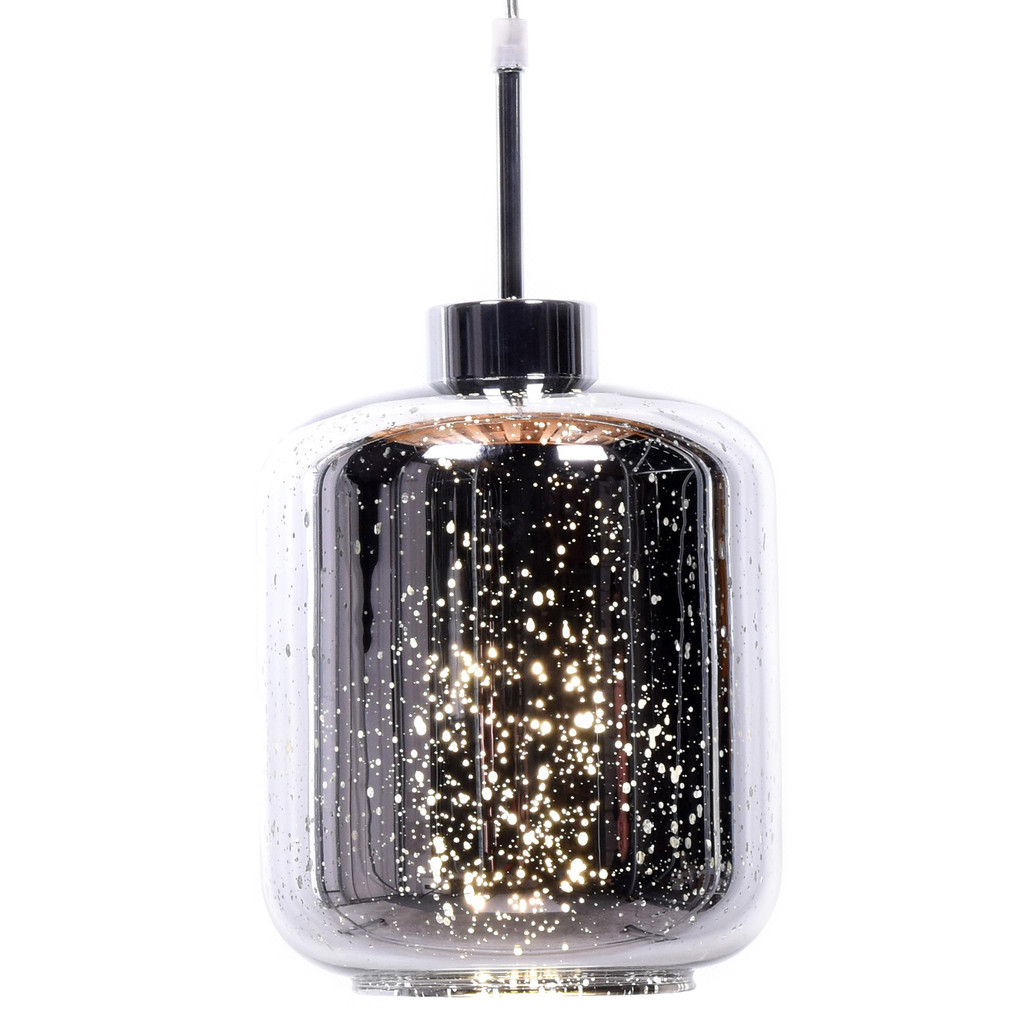 Strieborná závesná lampa, luster ALACOSMO, moderný, sklenený, chrómovaný - Lumina Deco obrázok 1
