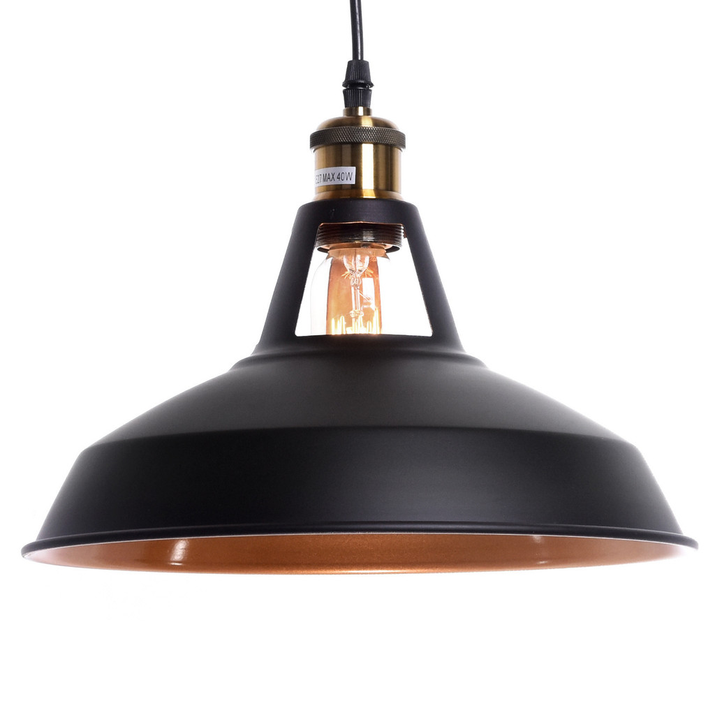 Loftová závesná lampa ZONDA, kovová, čierna - Lumina Deco obrázok 1