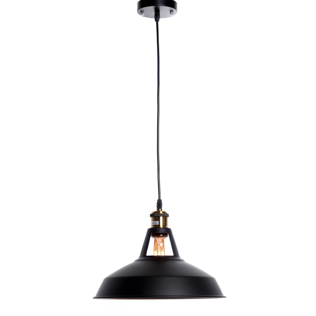 Loftová závesná lampa ZONDA, kovová, čierna - Lumina Deco obrázok 3