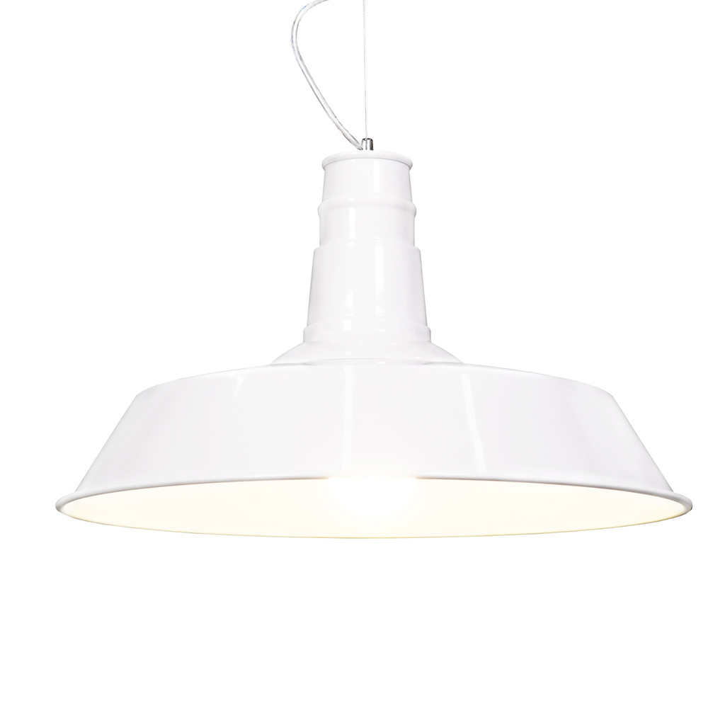 Biela loftová lampa SAGGI, okrúhle kovové priemyselné svietidlo - Lumina Deco obrázok 1