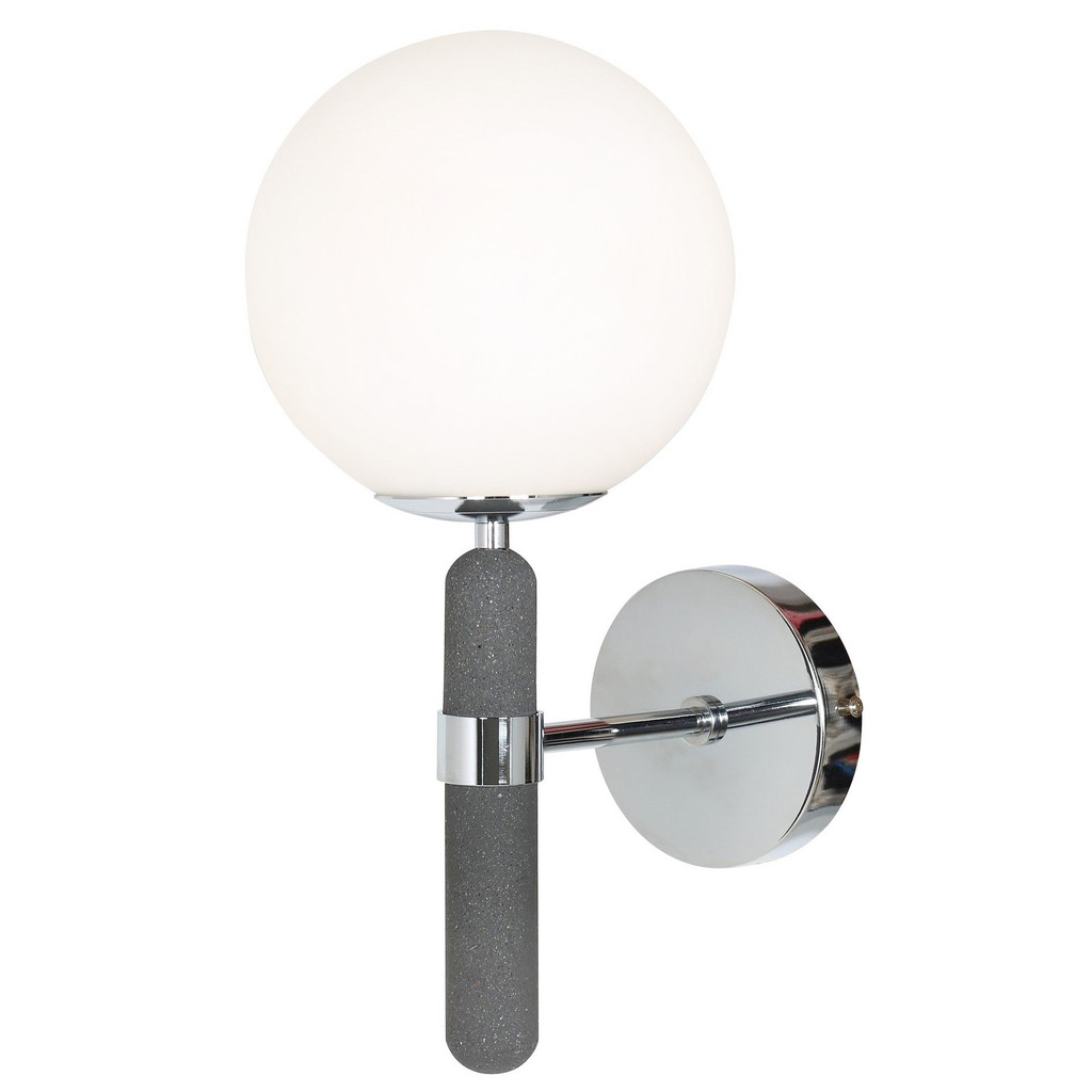 Chrómová nástenná lampa, nástenné svietidlo GRANINO D20, moderný dizajn, betónový držiak - Lumina Deco obrázok 1