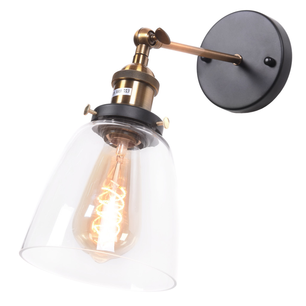 Škandinávske loftové nástenné svietidlo FABI, sklenená priezračná nástenná lampa - Lumina Deco obrázok 3