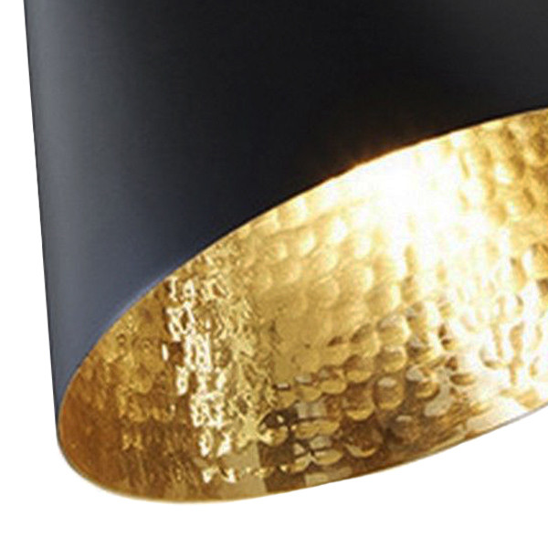 Čierne škandinávske nástenné svietidlo FOGGI W1, kužeľovité tienidlo, vnútri zlaté - Lumina Deco obrázok 2