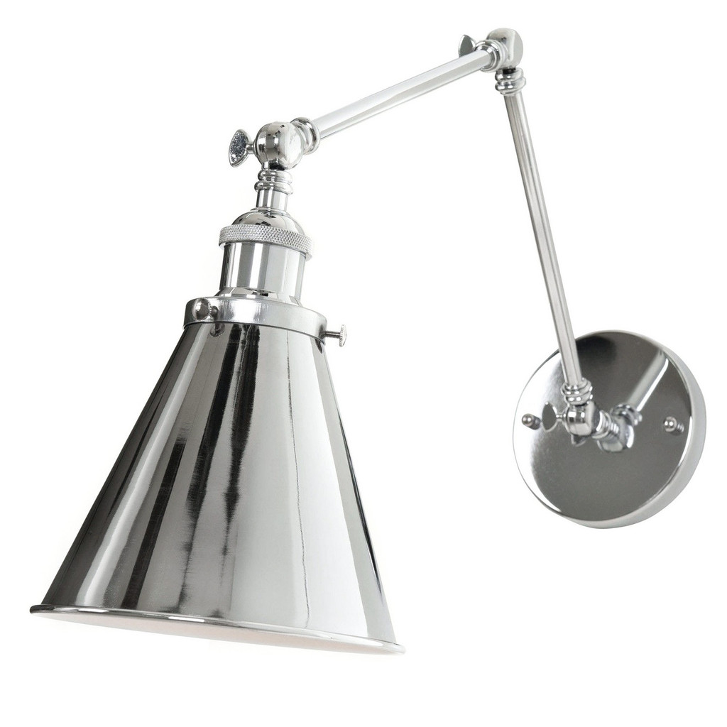 Chrómovaná nástenná lampa RUBI W2, nastaviteľné rameno - Lumina Deco obrázok 3