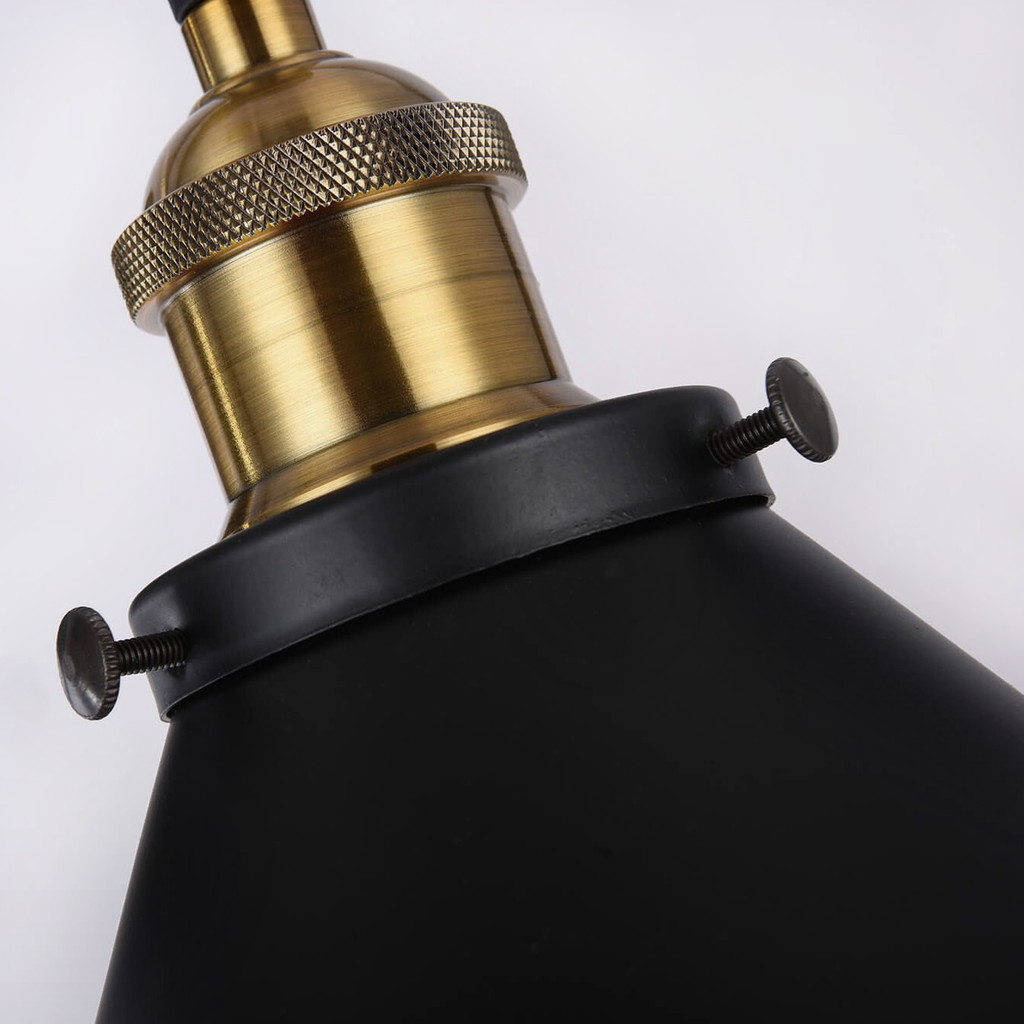 Dvojité čierne nástenné svietidlo GUBI DUO, kovové, loftové - Lumina Deco obrázok 4