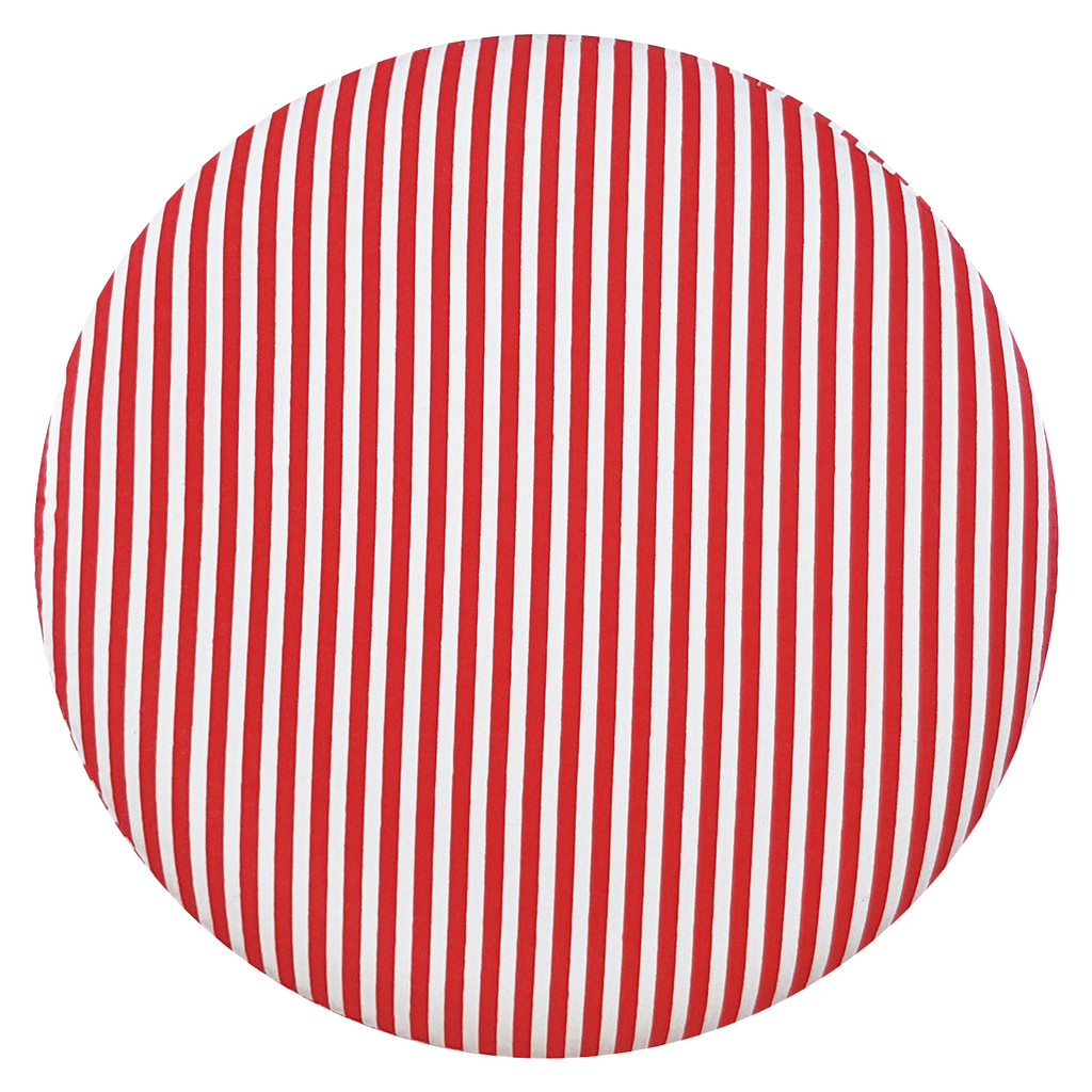 Moderná taburetka, pruhovaný, červeno-biely puf v dizajne vintage - Lily Pouf obrázok 4