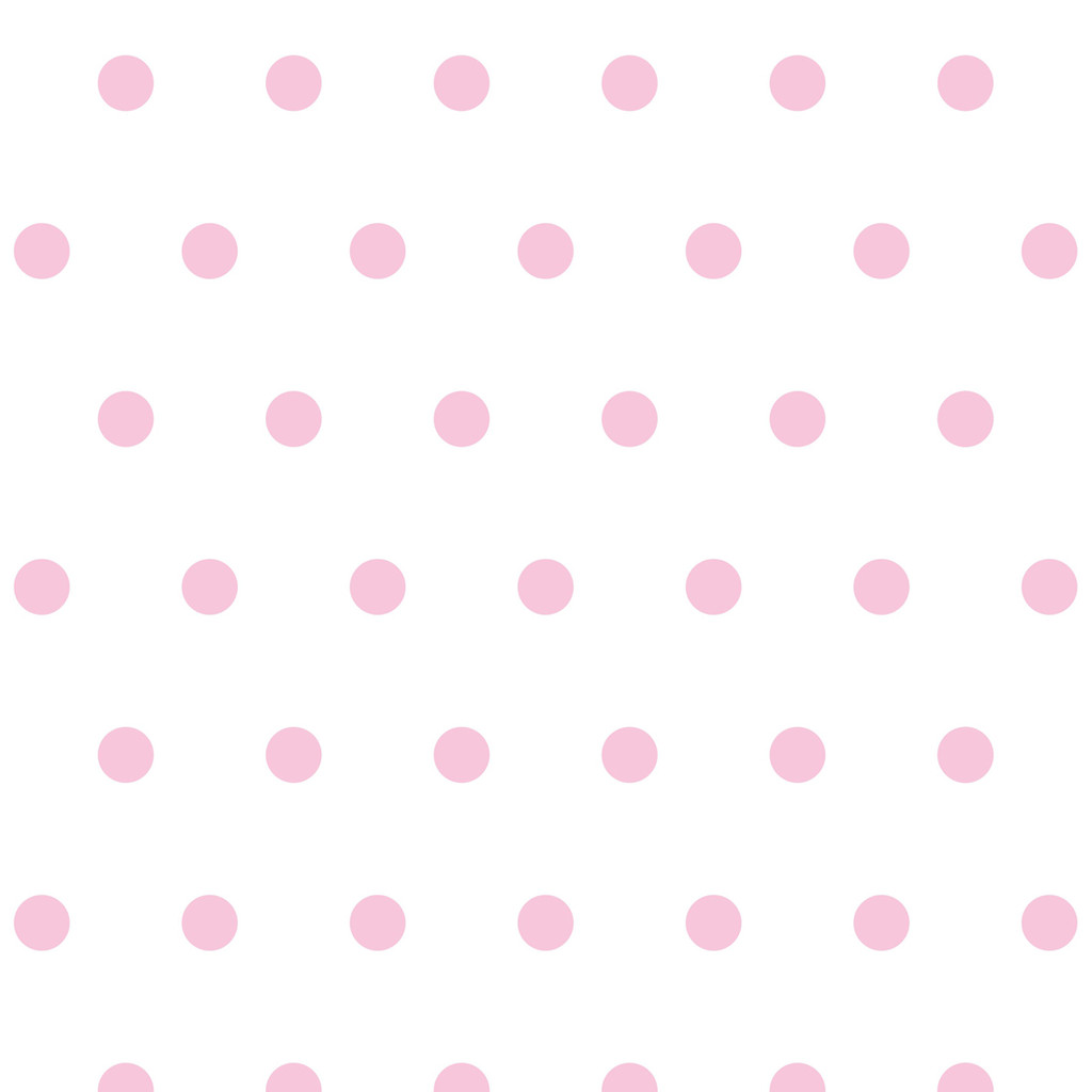 Biela tapeta s ružovými bodkami, bodky 5 cm - Dekoori obrázok 1