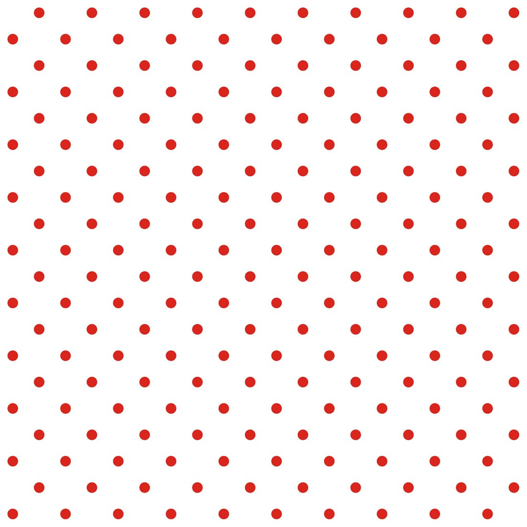 Biela tapeta s malými, POLKA DOT, červenými bodkami 2 cm - Dekoori obrázok 1