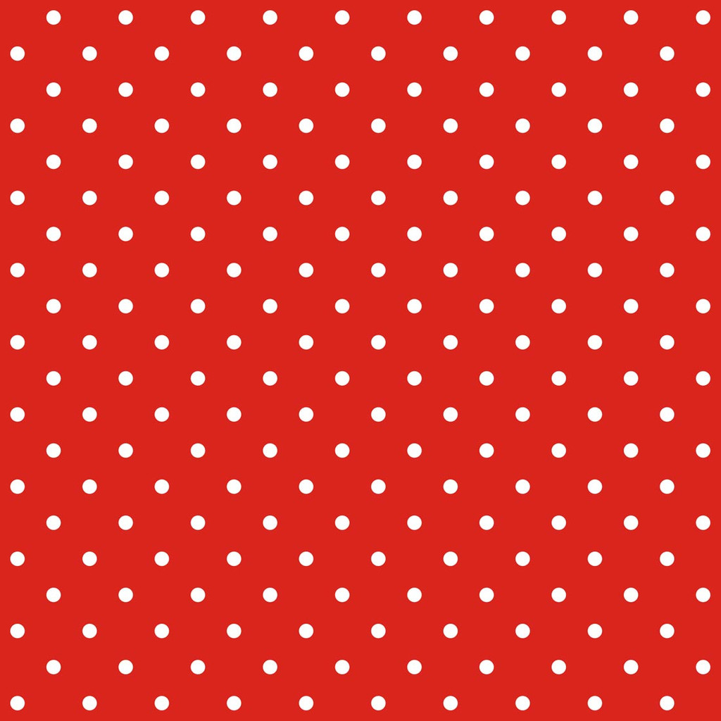Červená tapeta s malými, POLKA DOT, bielymi bodkami 2 cm - Dekoori obrázok 1