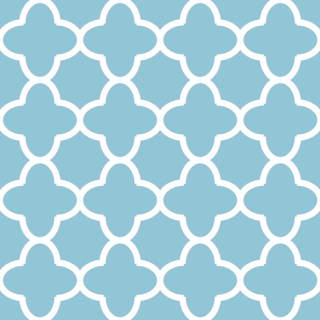 Blankytne modrá tapeta s bielym marockým orientálnym vzorom - Dekoori obrázok 1