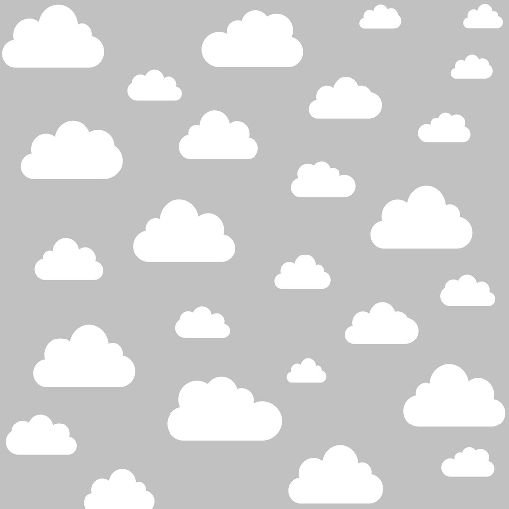 Šedo-biela tapeta s oblakmi, oblaky 7,5-24 cm - Dekoori obrázok 1