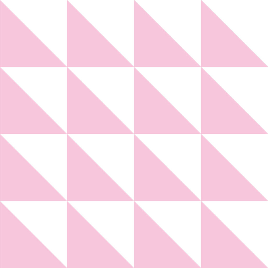 Geometrická tapeta s bielymi a ružovými TROJUHOLNÍKmi, rovnoramenné, pravouhlé, 25 cm - Dekoori obrázok 1