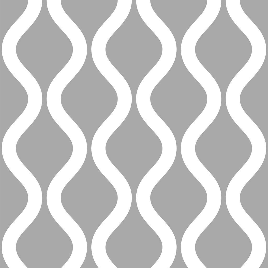 Sivo-biela tapeta so zvislým vzorom VLNY - Dekoori obrázok 1