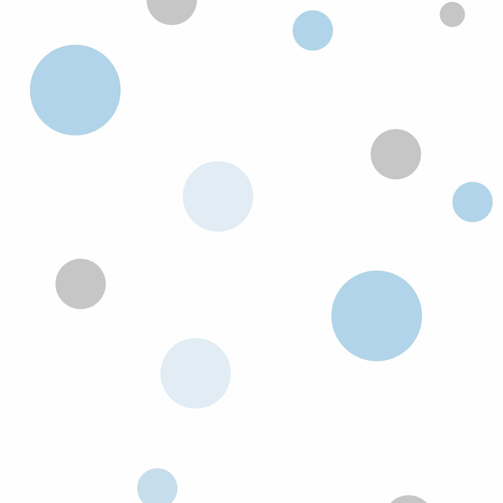 Tapeta s modrými a sivými bublinami a bodkami v modernom štýle, do obývacej izby - Dekoori obrázok 1