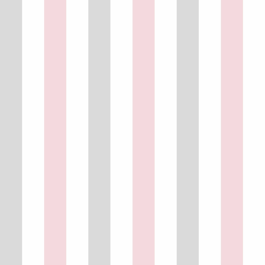 Štýlová biela tapeta so svetlosivými a ružovými vertikálnymi pruhmi - Dekoori obrázok 1