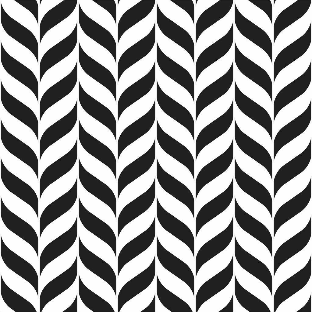 Tapeta - čierno-biela rybia kosť tvorená vzorom lístkov, zebra v modernom štýle - Dekoori obrázok 1