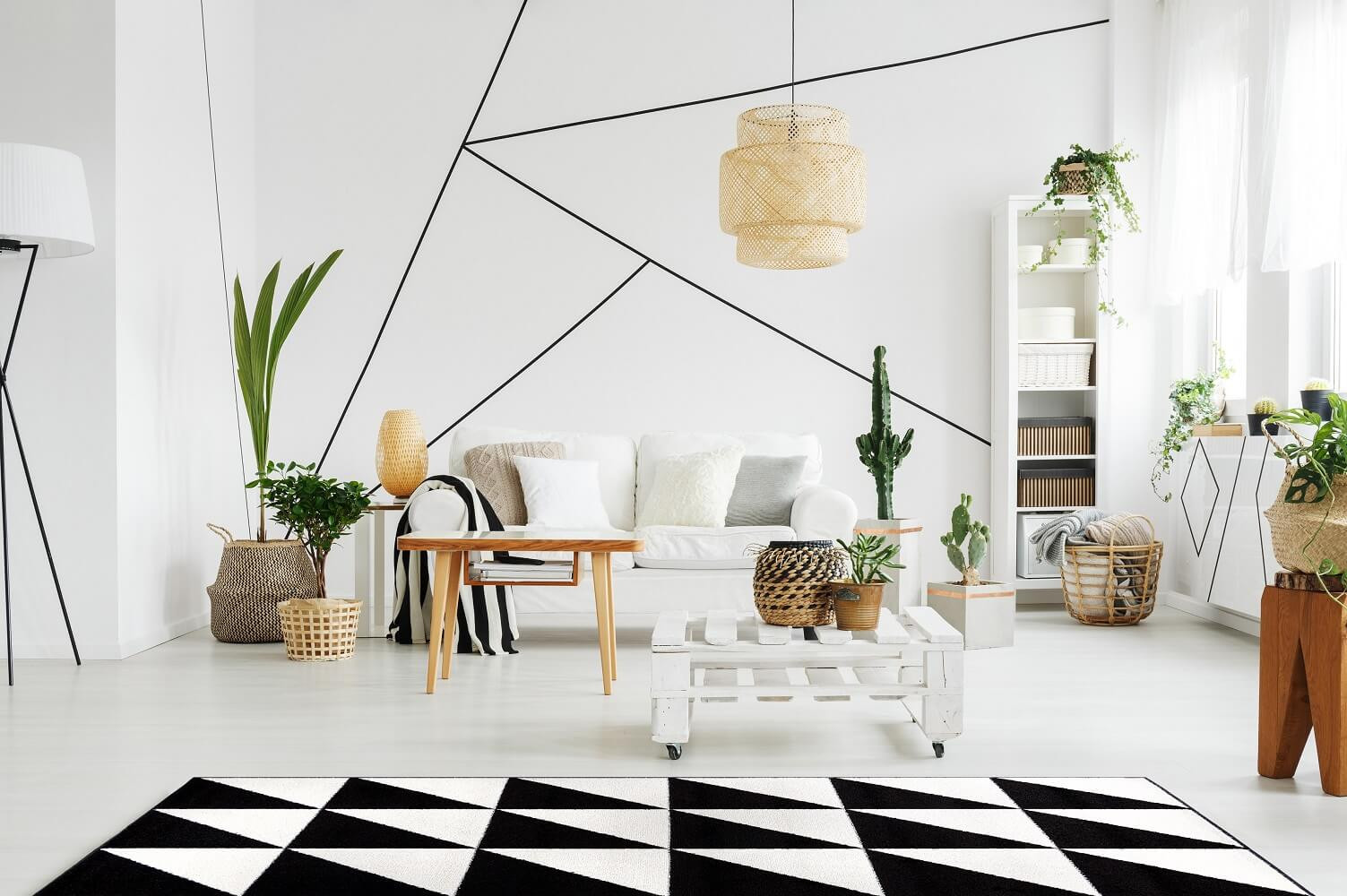 Kontrastný koberec Brick B&W s čierno-bielymi štvorcami a trojuholníkmi - Carpetforyou obrázok 2