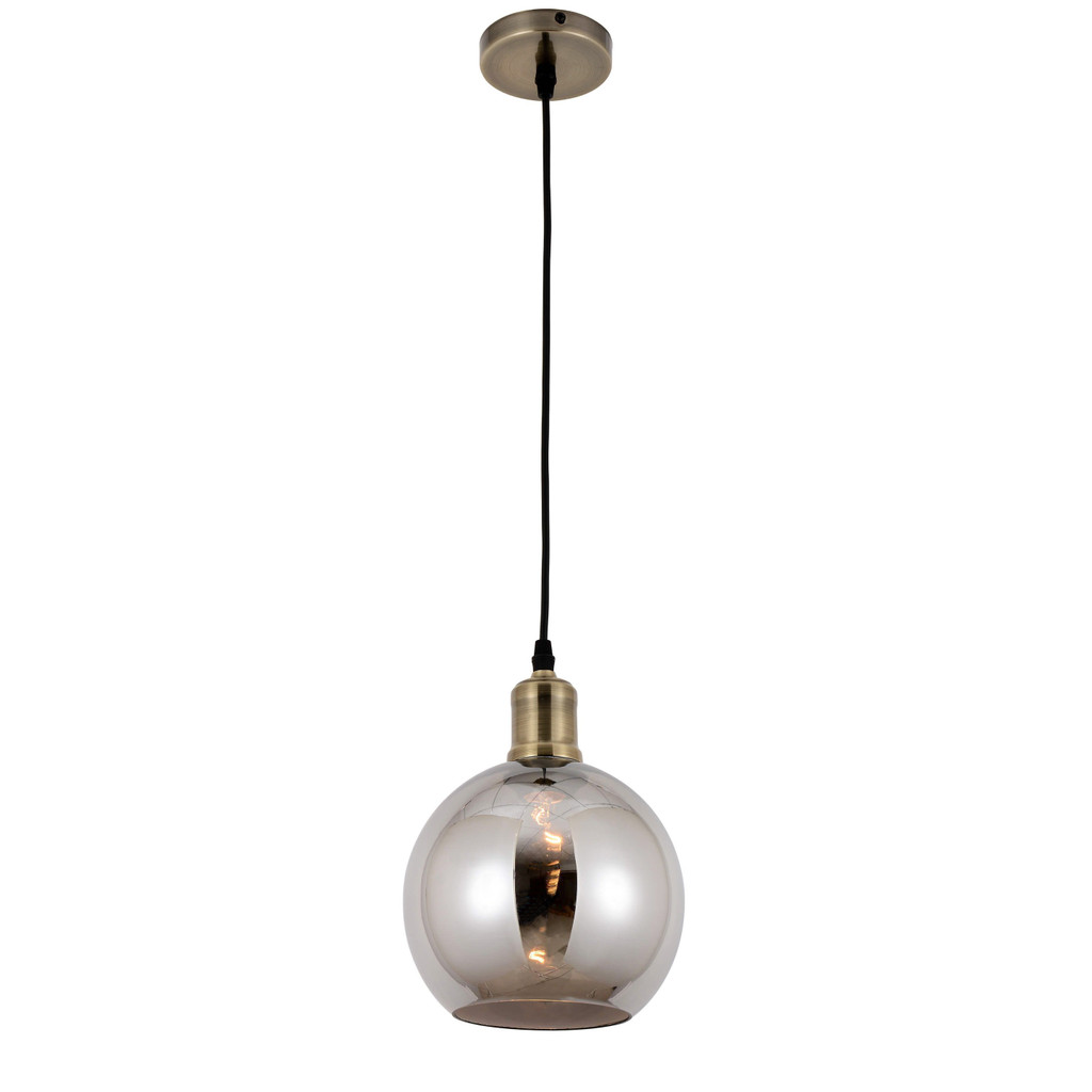 Loftová závesná lampa ZAGALLO, dymové sklenené svietidlo v tvare gule - Lumina Deco obrázok 3