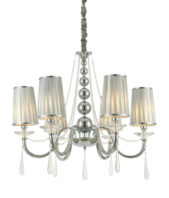 Viacbodový klasický krištáľový chrómovaný luster FABIONE W6 - Lumina Deco obrázok 1