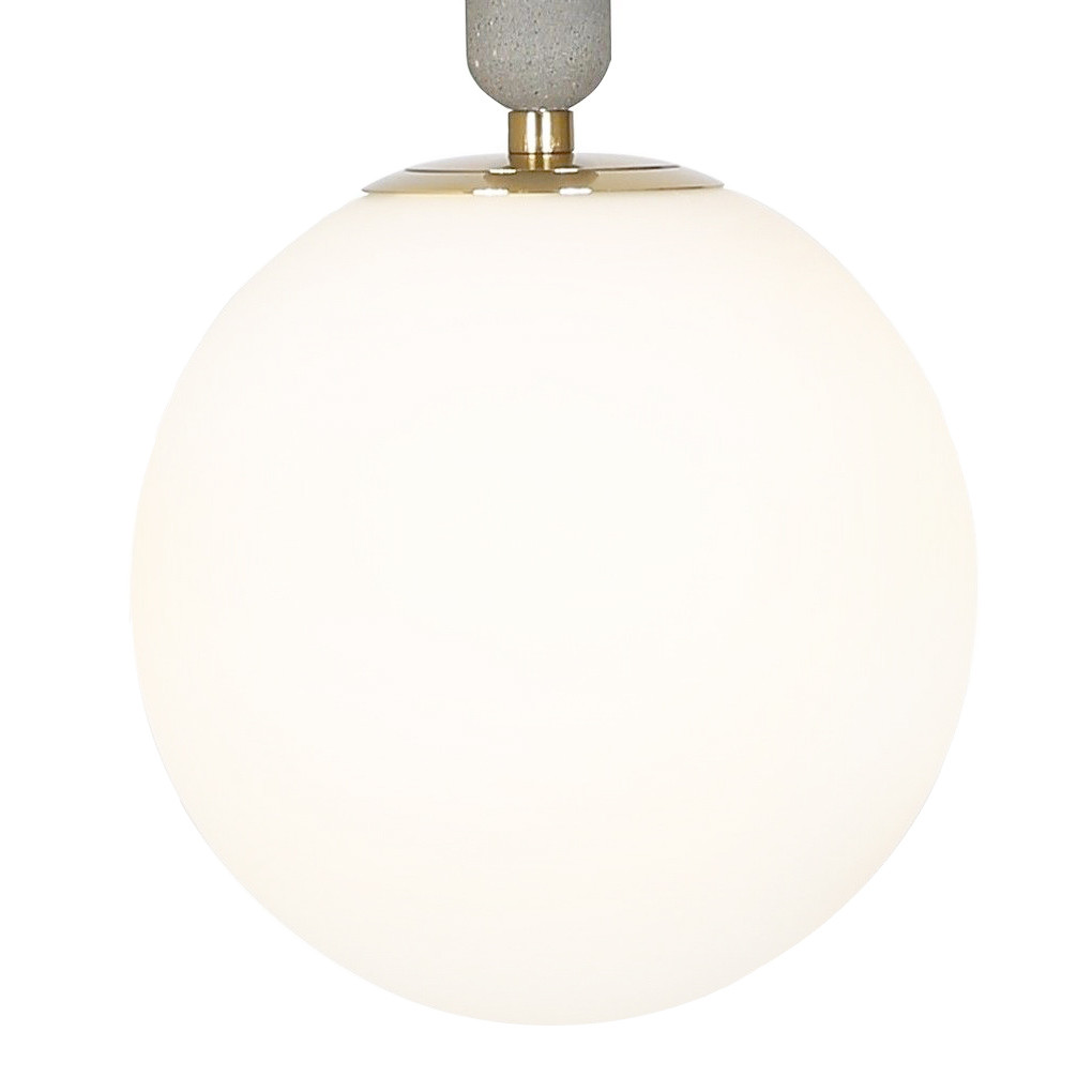 Moderná závesná lampa GRANINO D20 farba mosadze, guľové tienidlo, betónový držiak - Lumina Deco obrázok 4