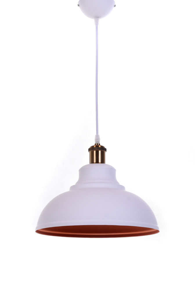Biele závesné svietidlo BOGGI loftové, polkruhové, štýlové - Lumina Deco obrázok 2