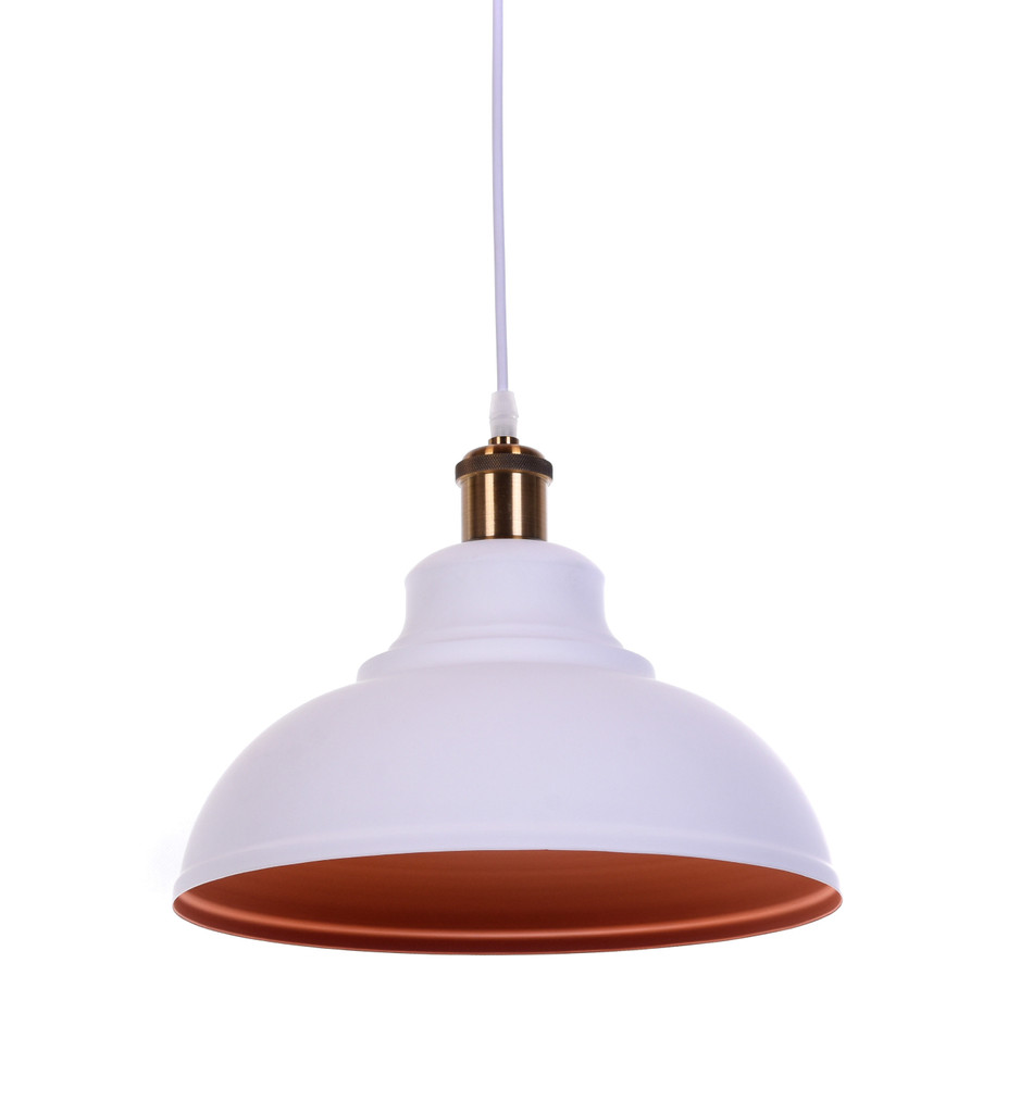 Biele závesné svietidlo BOGGI loftové, polkruhové, štýlové - Lumina Deco obrázok 3