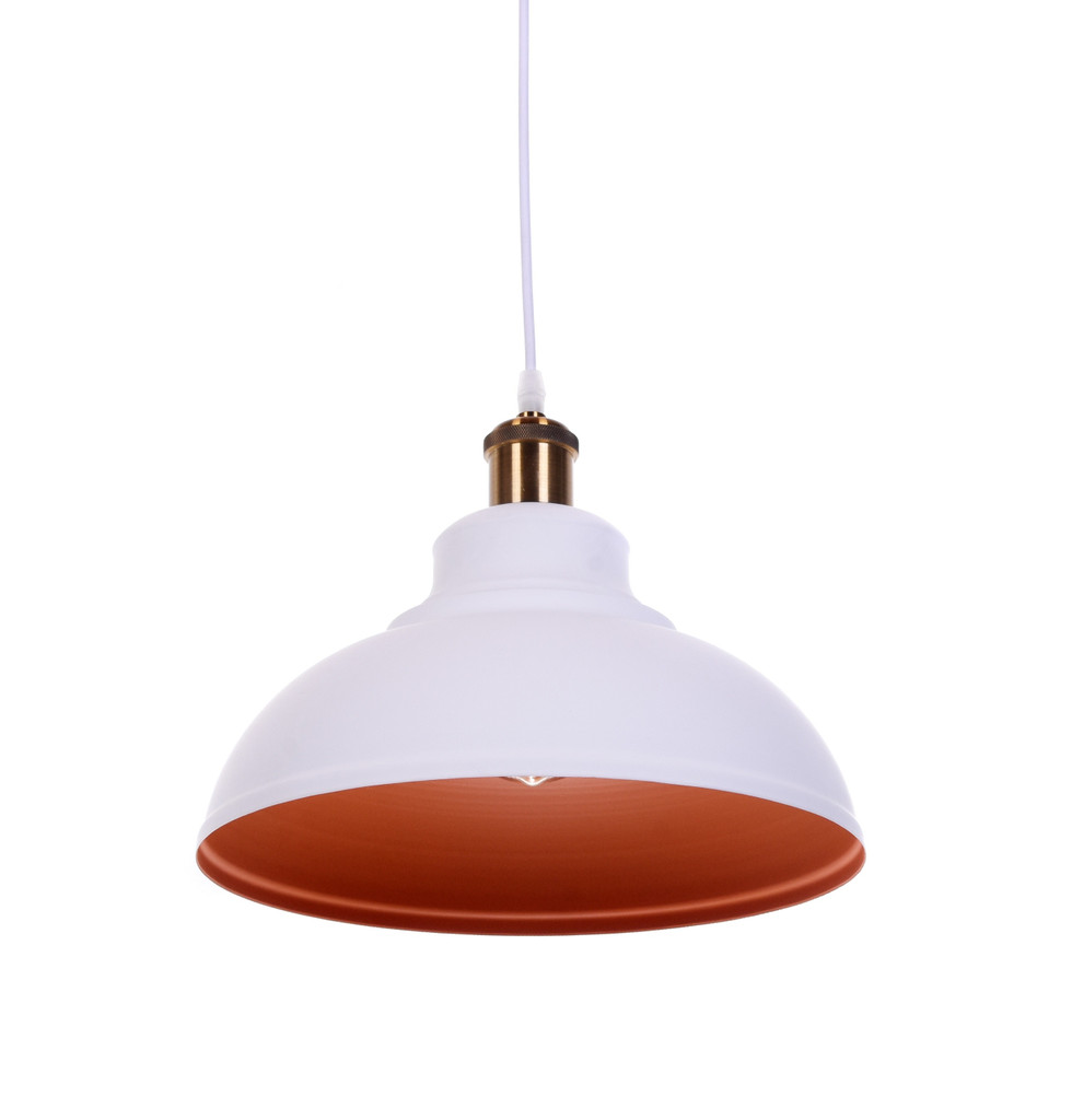 Biele závesné svietidlo BOGGI loftové, polkruhové, štýlové - Lumina Deco obrázok 1