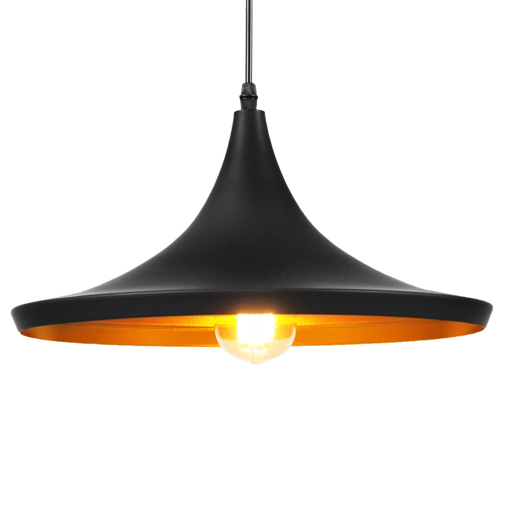Závesná lampa, dizajnové loftové svietidlo FOGGI 12C, čierna a zlatá - Lumina Deco obrázok 3