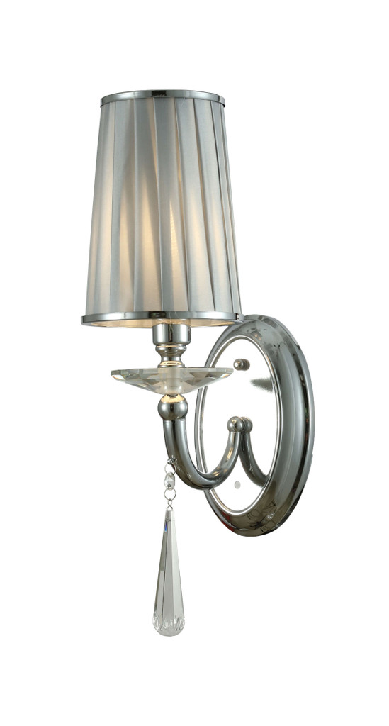 Klasické chrómované nástenné svietidlo FABIONE, krištáľové, elegantné, jednoduché - Lumina Deco obrázok 4