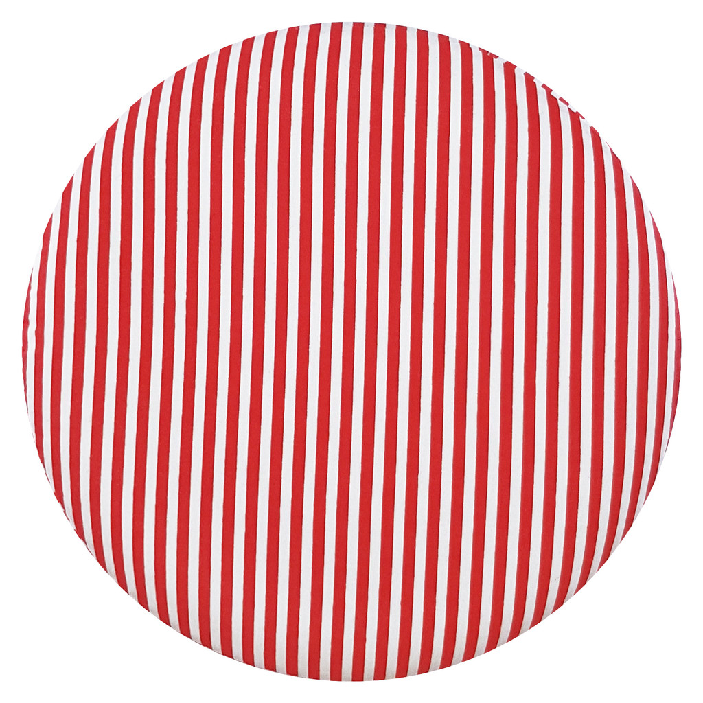 Moderná taburetka, pruhovaný, červeno-biely puf v dizajne vintage - Lily Pouf obrázok 4