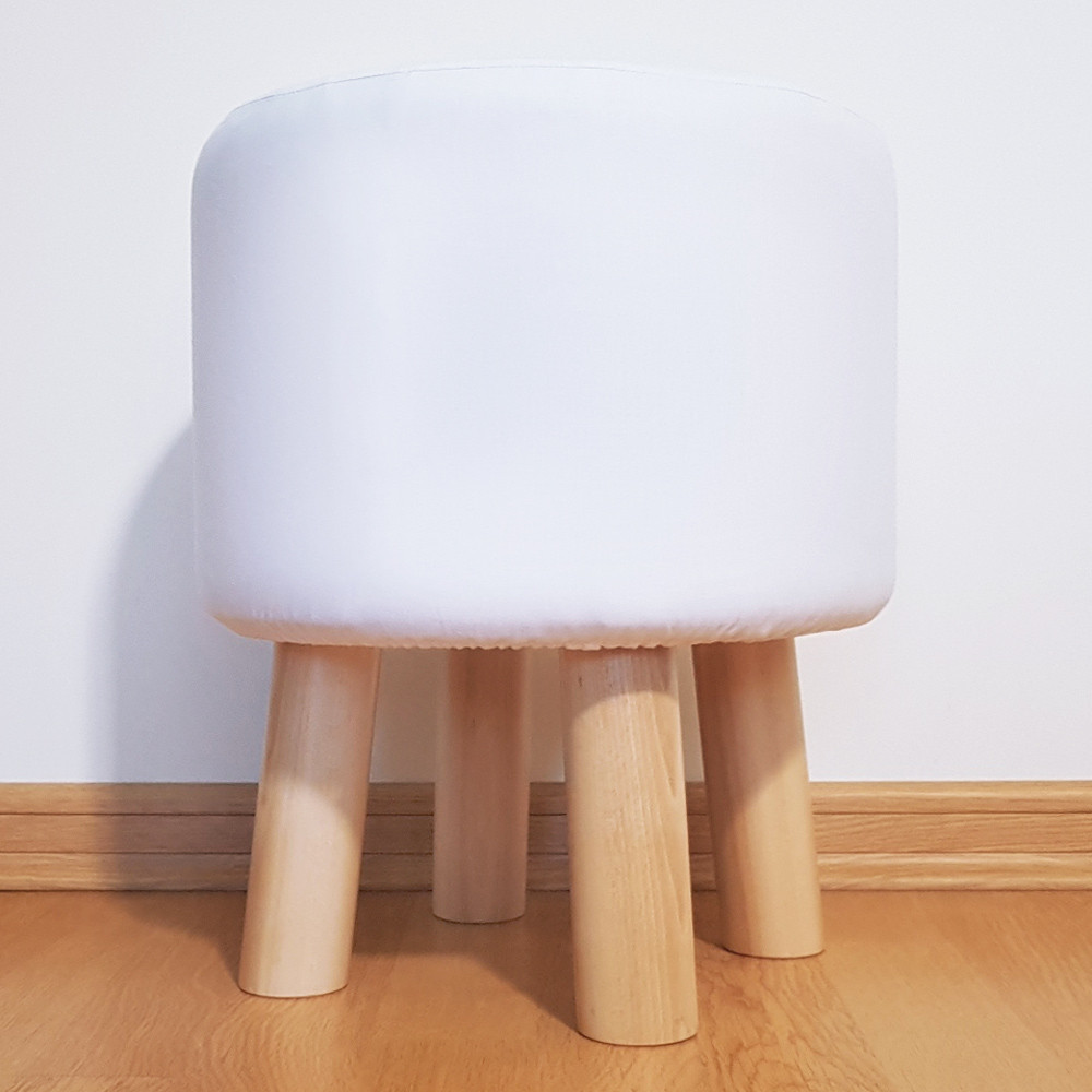 Jednofarebný svetloružový stolček na toaletu, do dievčenskej izby, hladký poťah - Lily Pouf obrázok 3