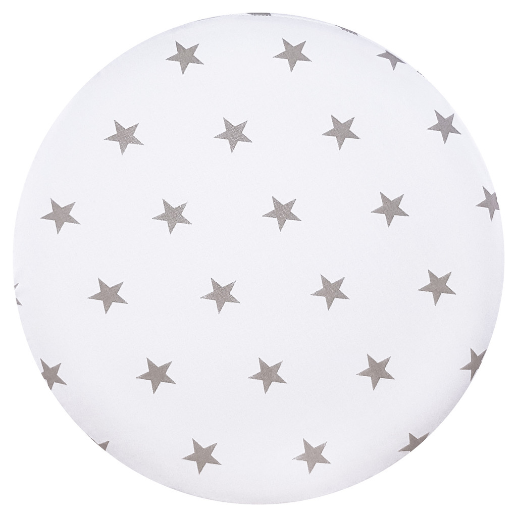 Roztomilý biely puf do obývačky, spálne so sivými hviezdami 2,2 cm - Lily Pouf obrázok 2