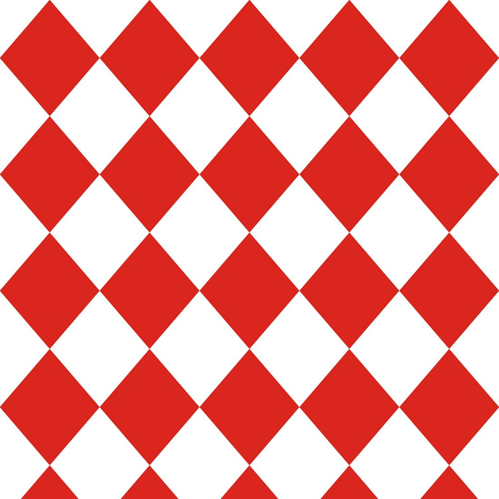 Geometrická tapeta s bielo-červenými kosoštvorcami - Dekoori obrázok 1