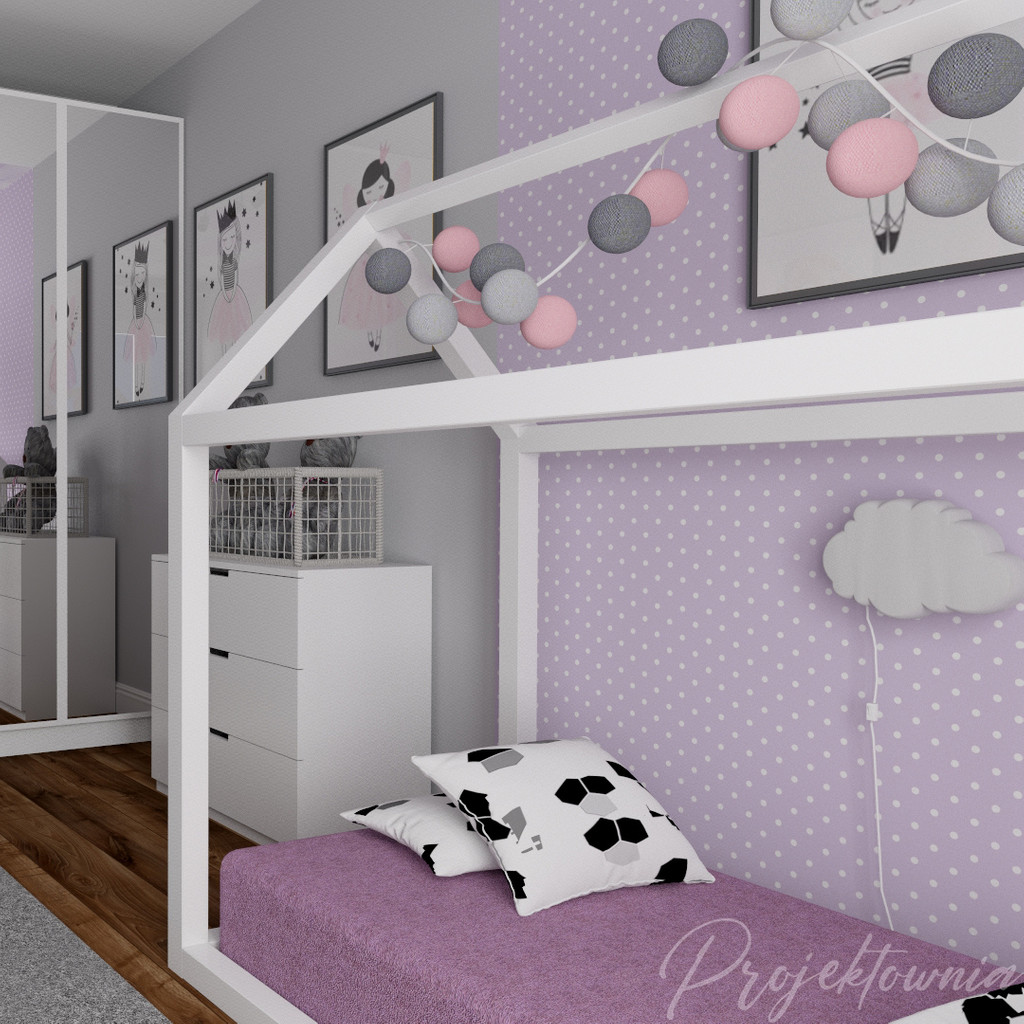 Bodkovaná tapeta vo fialovo bielej farbe, polka dot, bodky 2cm - Dekoori obrázok 4