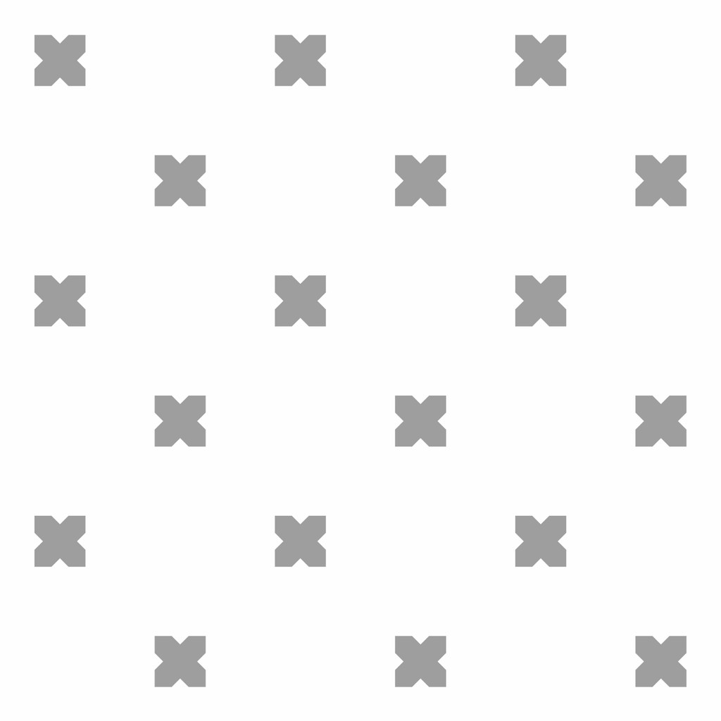Biela tapeta so sivými krížikmi – iXami, rozostup káro (bielo-sivá verzia) - Dekoori obrázok 1