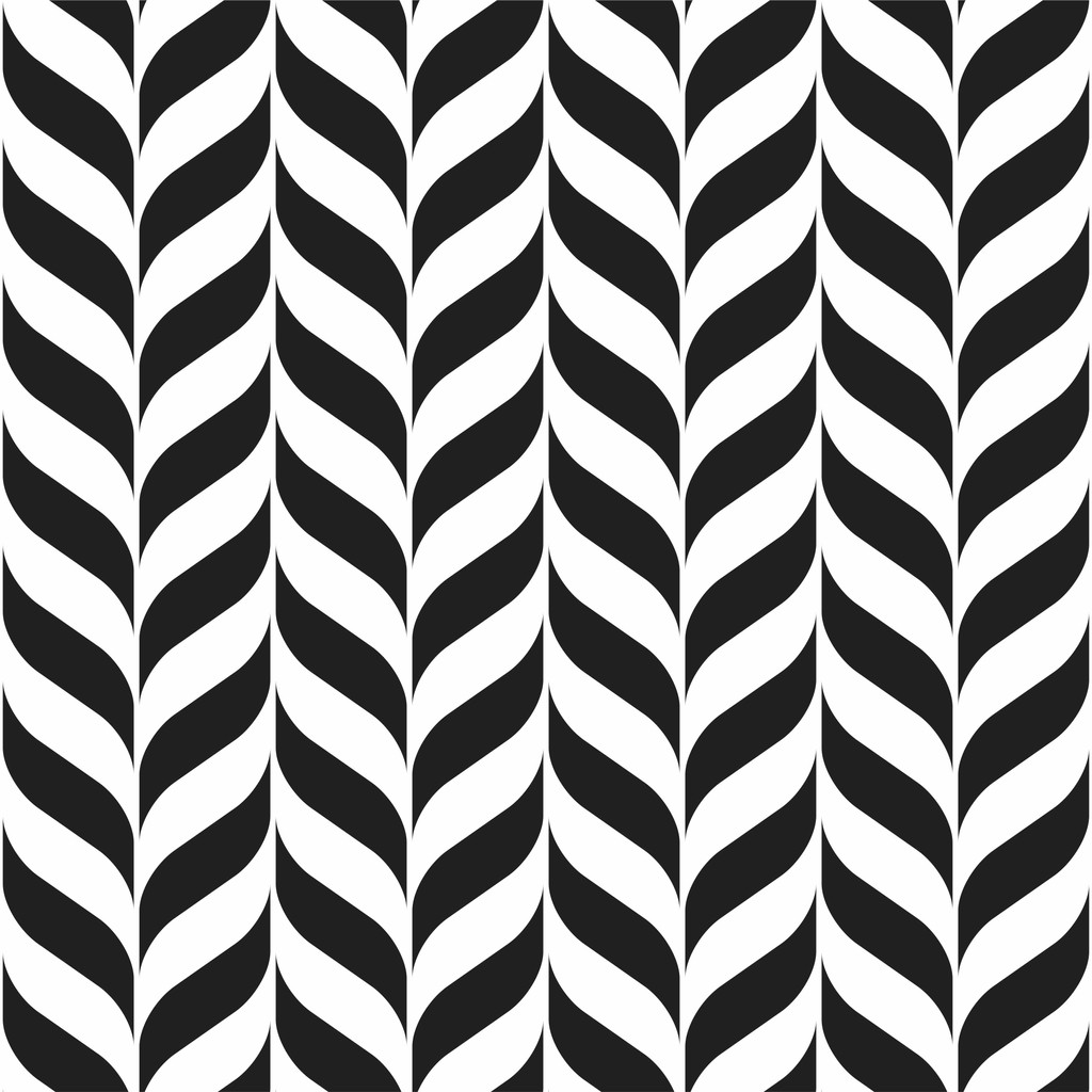 Tapeta - čierno-biela rybia kosť tvorená vzorom lístkov, zebra v modernom štýle - Dekoori obrázok 1