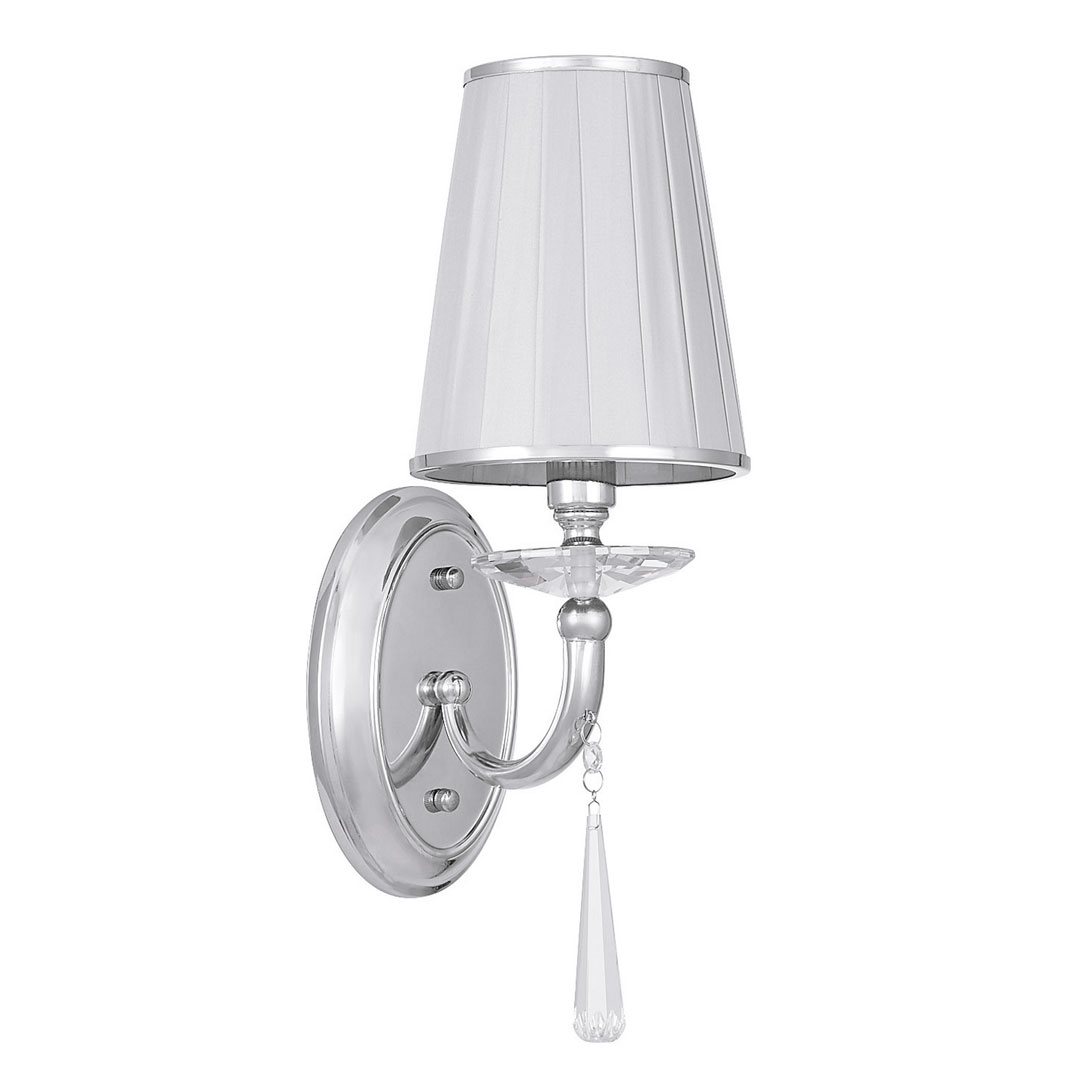 Klasické chrómované nástenné svietidlo FABIONE, krištáľové, elegantné, jednoduché - Lumina Deco obrázok 1