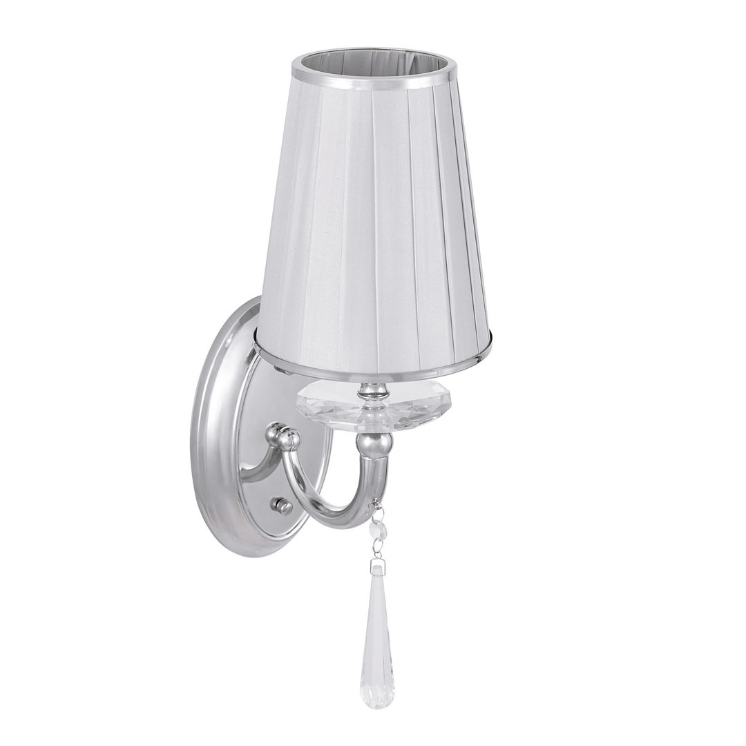 Klasické chrómované nástenné svietidlo FABIONE, krištáľové, elegantné, jednoduché - Lumina Deco obrázok 2
