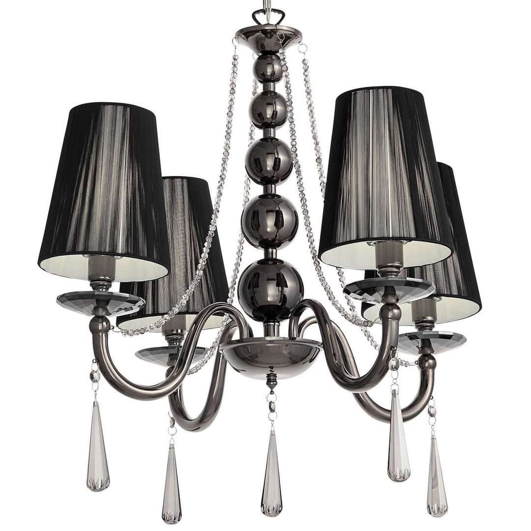 Klasický luster FABIONE W4, čierny, na nastaviteľnej reťazi - Lumina Deco obrázok 1