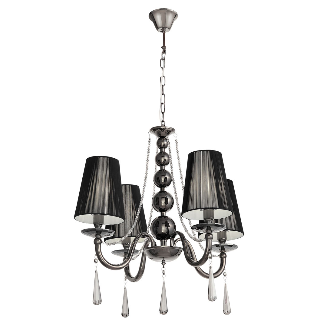 Klasický luster FABIONE W4, čierny, na nastaviteľnej reťazi - Lumina Deco obrázok 2