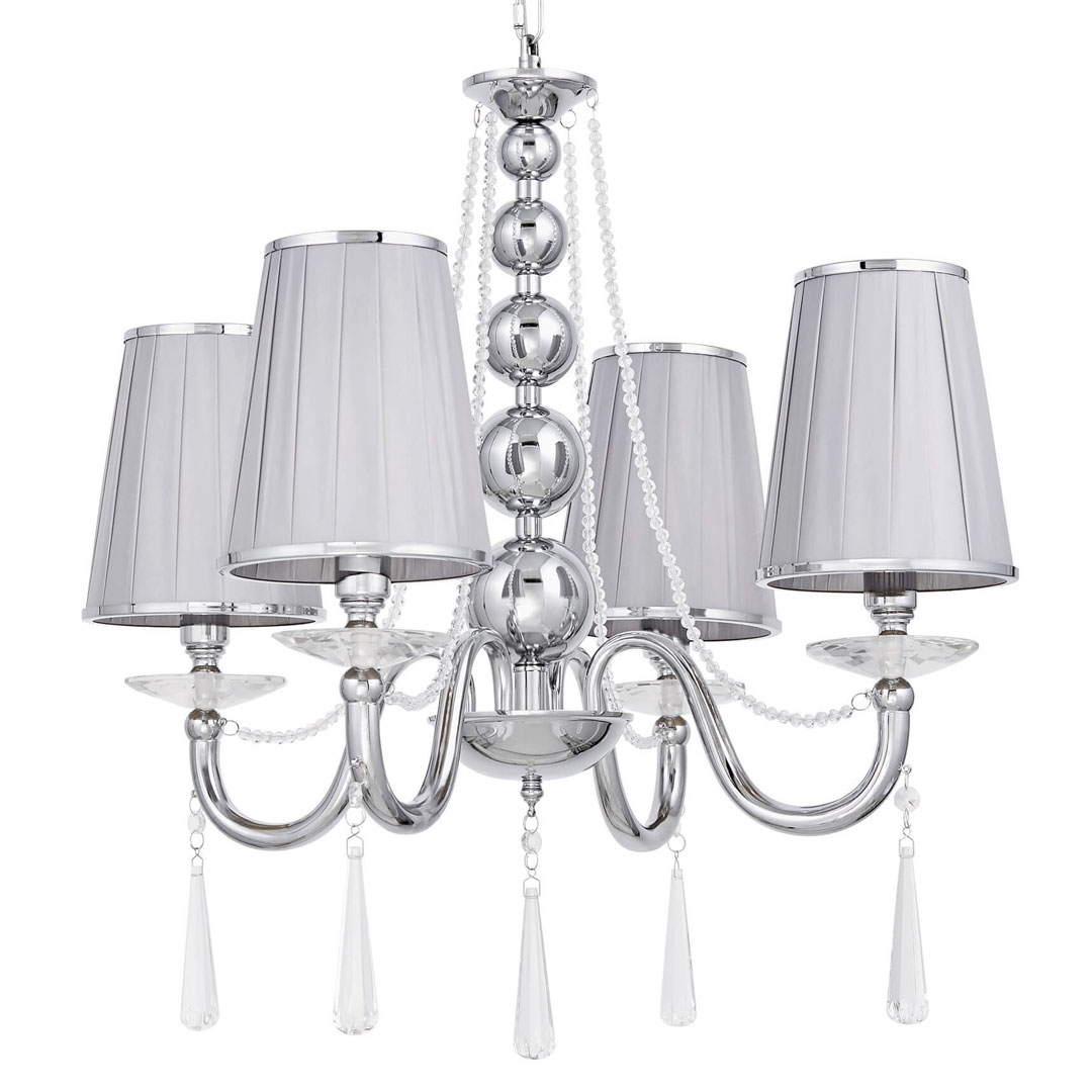 Klasický kovový krištáľový luster FABIONE W4, chrómovaný, strieborný - Lumina Deco obrázok 1