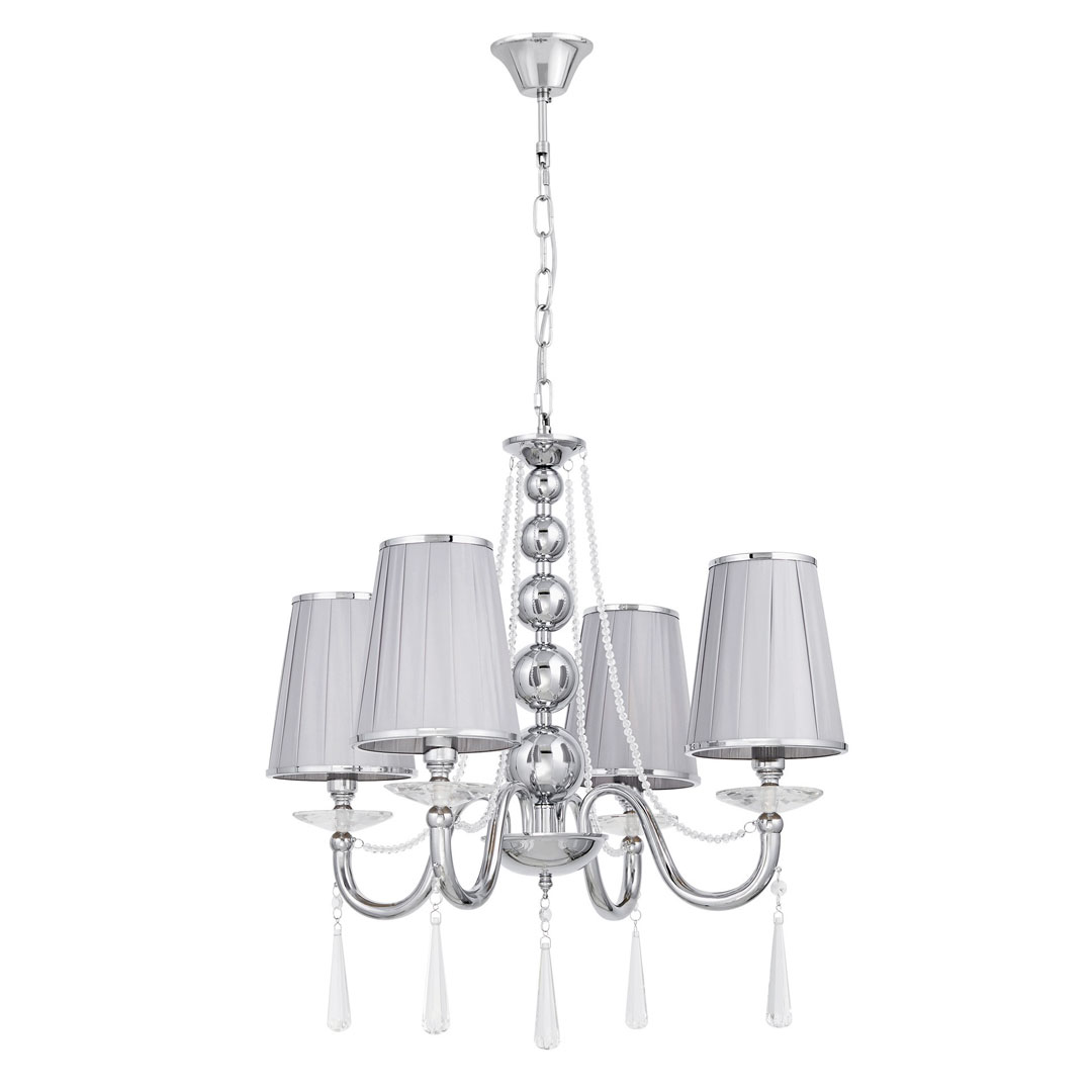 Klasický kovový krištáľový luster FABIONE W4, chrómovaný, strieborný - Lumina Deco obrázok 2