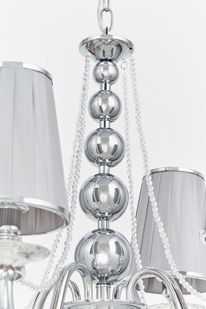 Klasický kovový krištáľový luster FABIONE W4, chrómovaný, strieborný - Lumina Deco obrázok 4