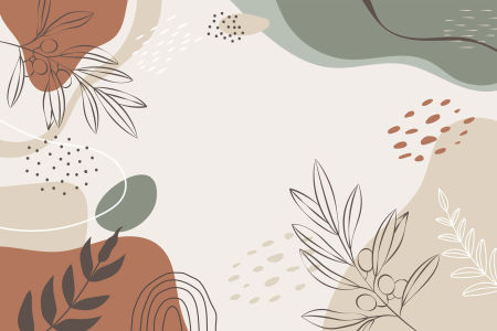 Umelecká dekoratívna tapeta, olivové vetvičky v béžovej a zelenej farbe, abstraktné tvary, boho štýl