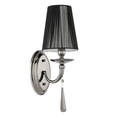 Čierna nástenná lampa, krištáľové nástenné svietidlo FABIONE, jednoduché, klasické