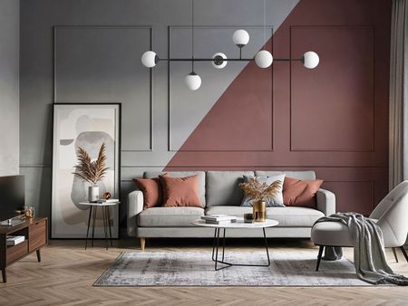 Čierny luster, guľovité tienidlá, závesné svietidlo, vodorovná trubica, dve okrúhle krytky - FINO