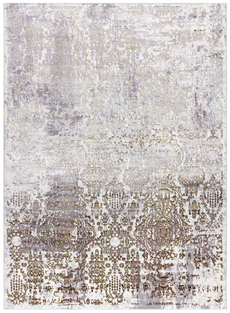 Zlato-sivo-krémový elegantný koberec DE LUXE s marockým vzorom s vintage efektom stariny