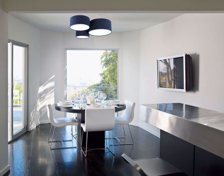 Granátovo-biela stropná lampa, valcová stropnica s velúrovými abažúrami HONIR